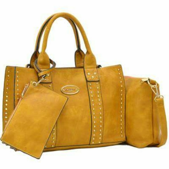 Dasein Handbags - Dasein medium size studded 3 in 1 tote bag